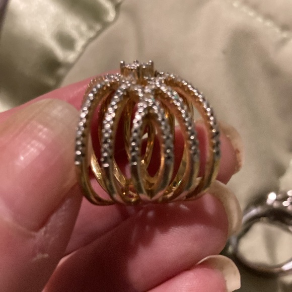 Beautiful CrissCross Ring 14k Over Sterling Silver Size 6 - Picture 3 of 5